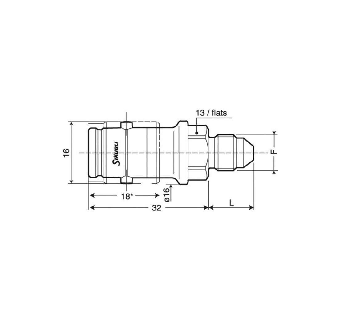 Socket filetage mâle JIC