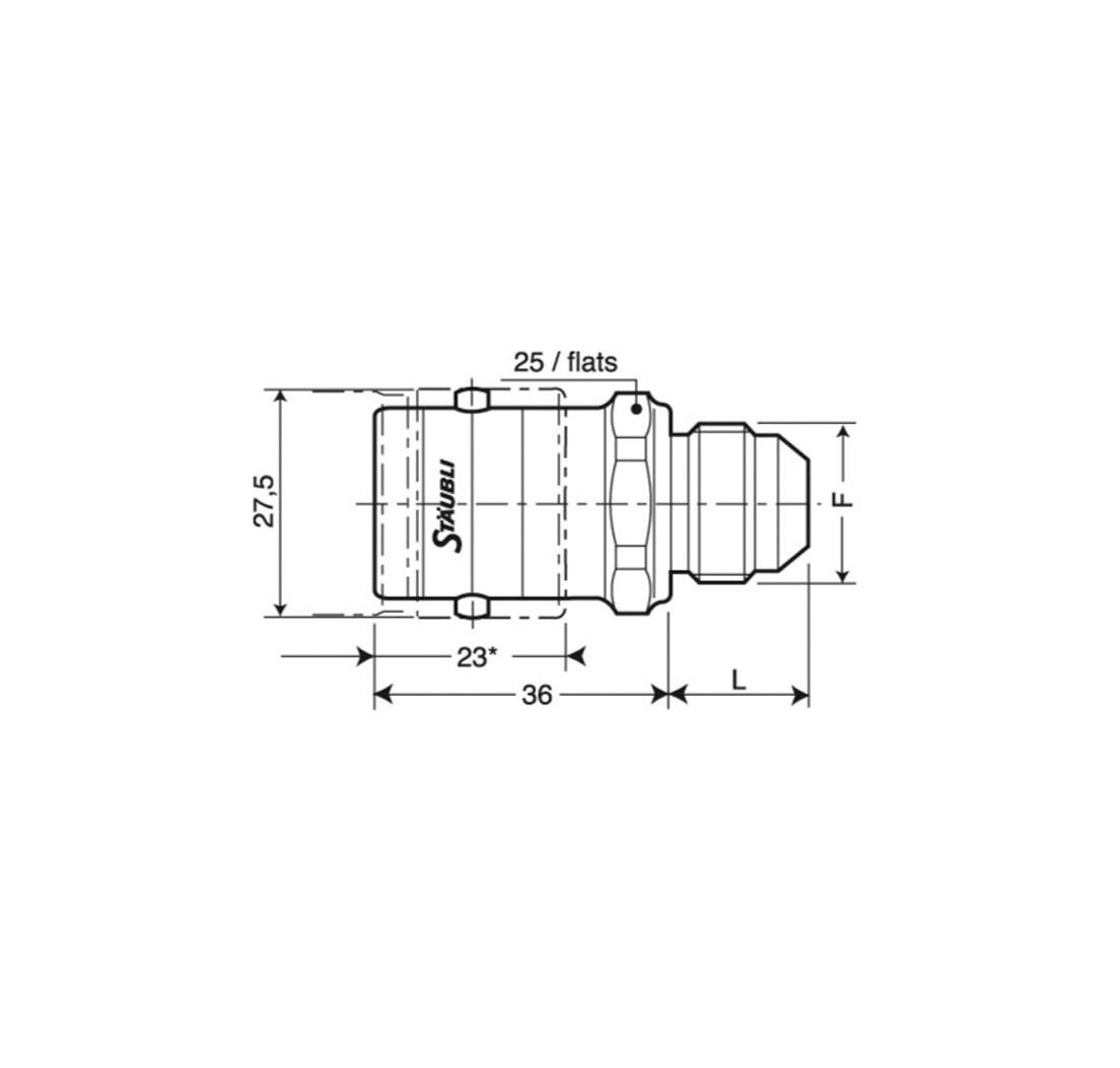 Socket filetage mâle JIC