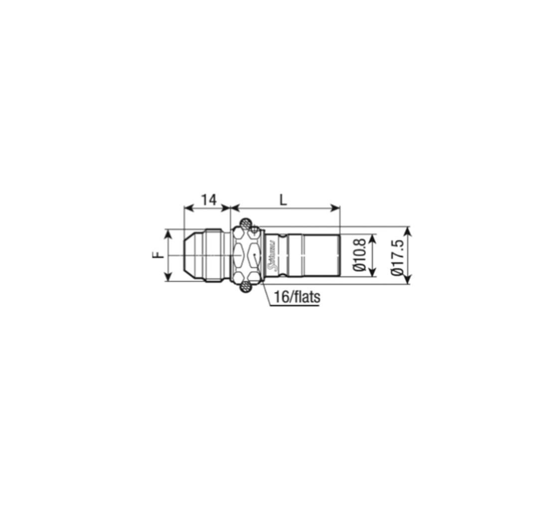 Conector macho SPT05 - 7/16 x 20 JIC - Junta JKV