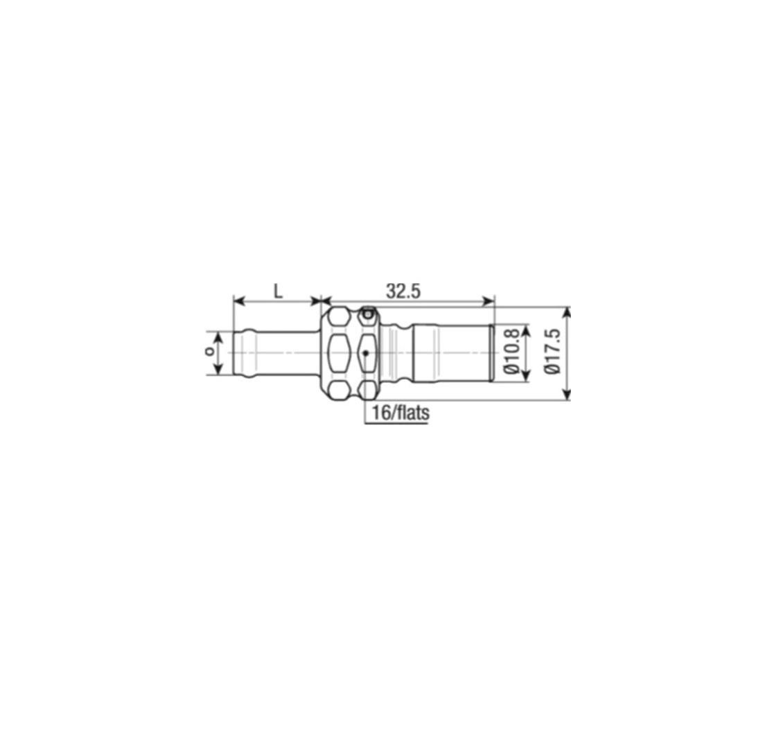 Conector macho SPT05 - 8mm - Junta JV