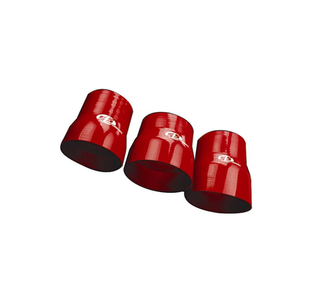 Reductor silicona recto, Ø 70/63mm, 102mm de largo, 3 capas, rojo