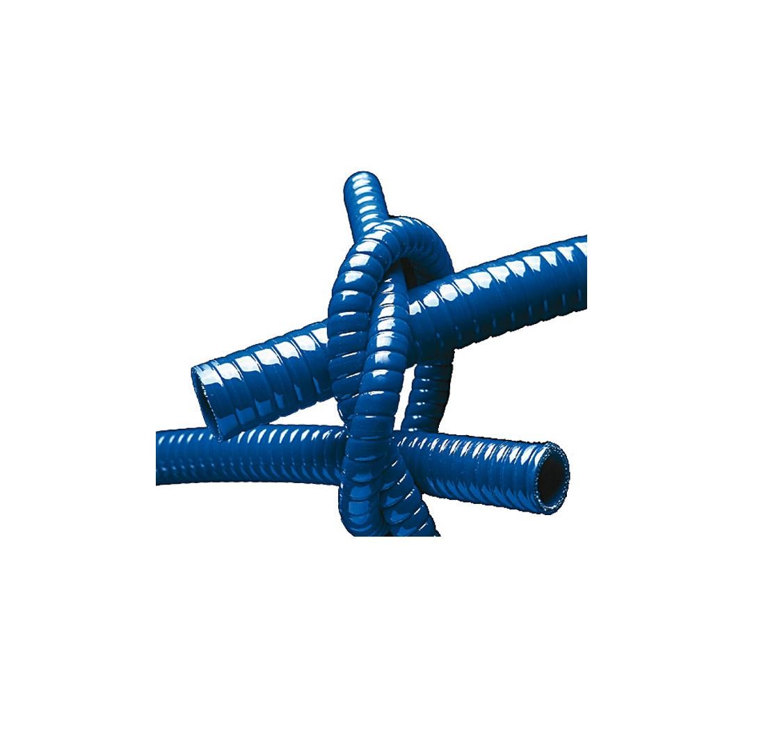 Tubo silicona recto reforzado, Ø 114 mm y largo de 1.000 mm, 4 capas, color azul