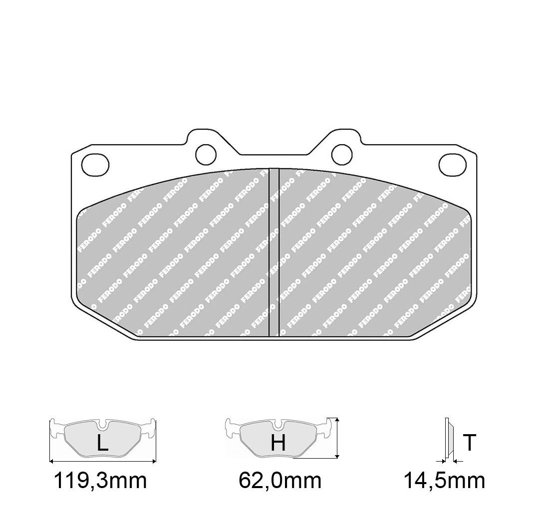 Lot de 4 plaquettes de frein FERODO