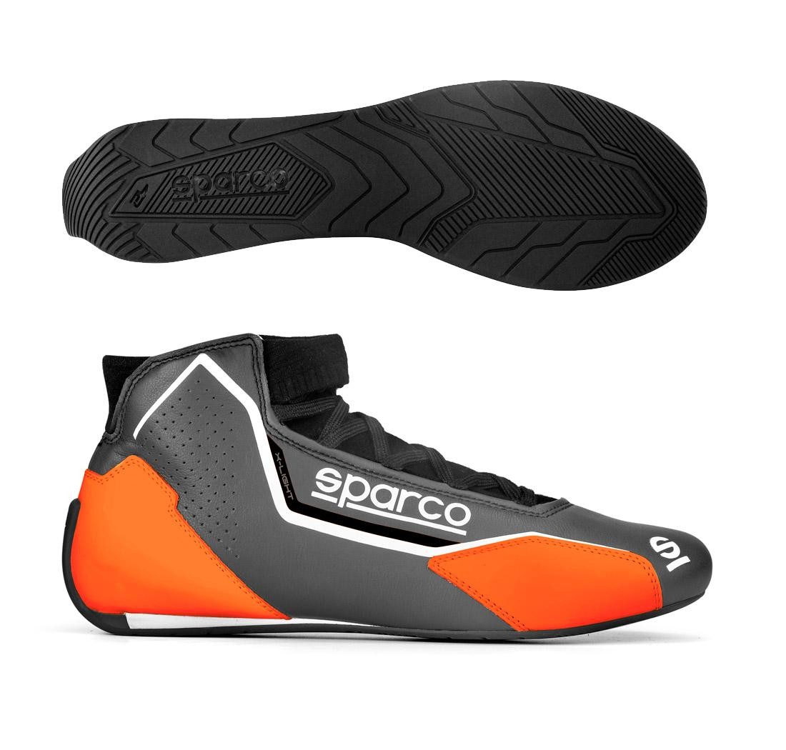 Sparco race shoes X-LIGHT, grey/orange fluo - Size 37