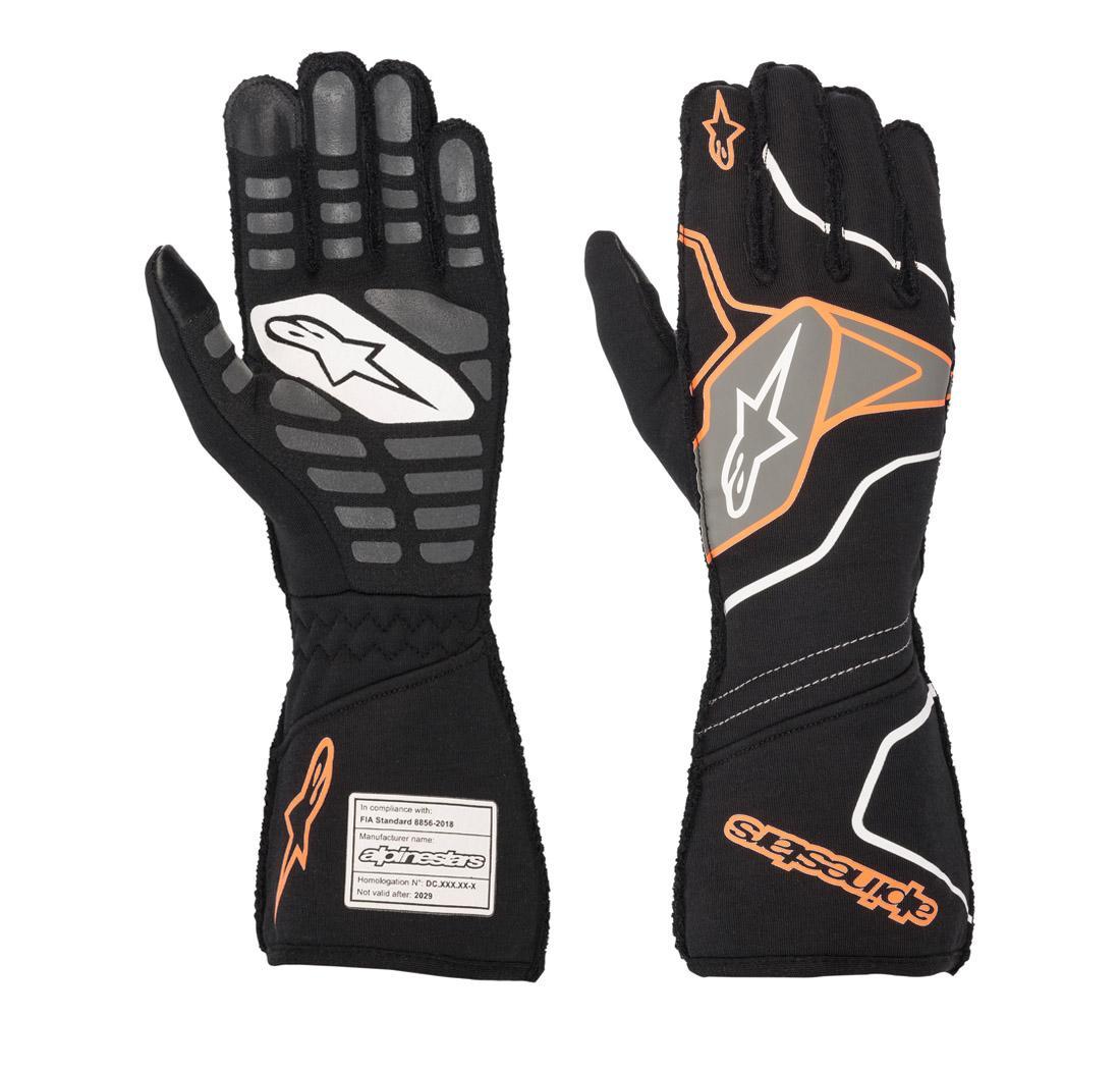 Alpinestars race gloves TECH-1 ZX v2 - black/orange fluo - size XL