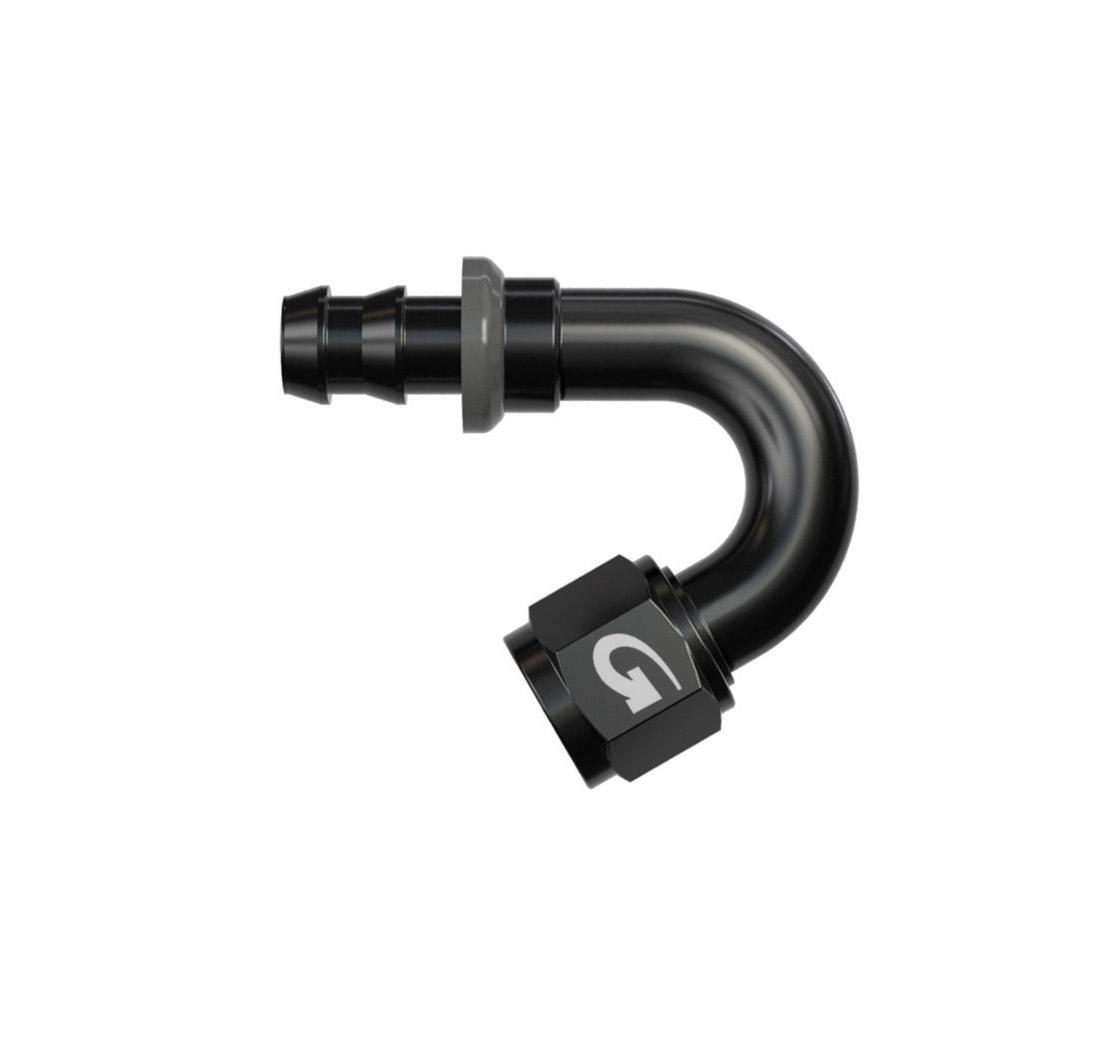 Raccordo alluminio a tubo 150° femmina - JIC 7/8 x 14 - nero