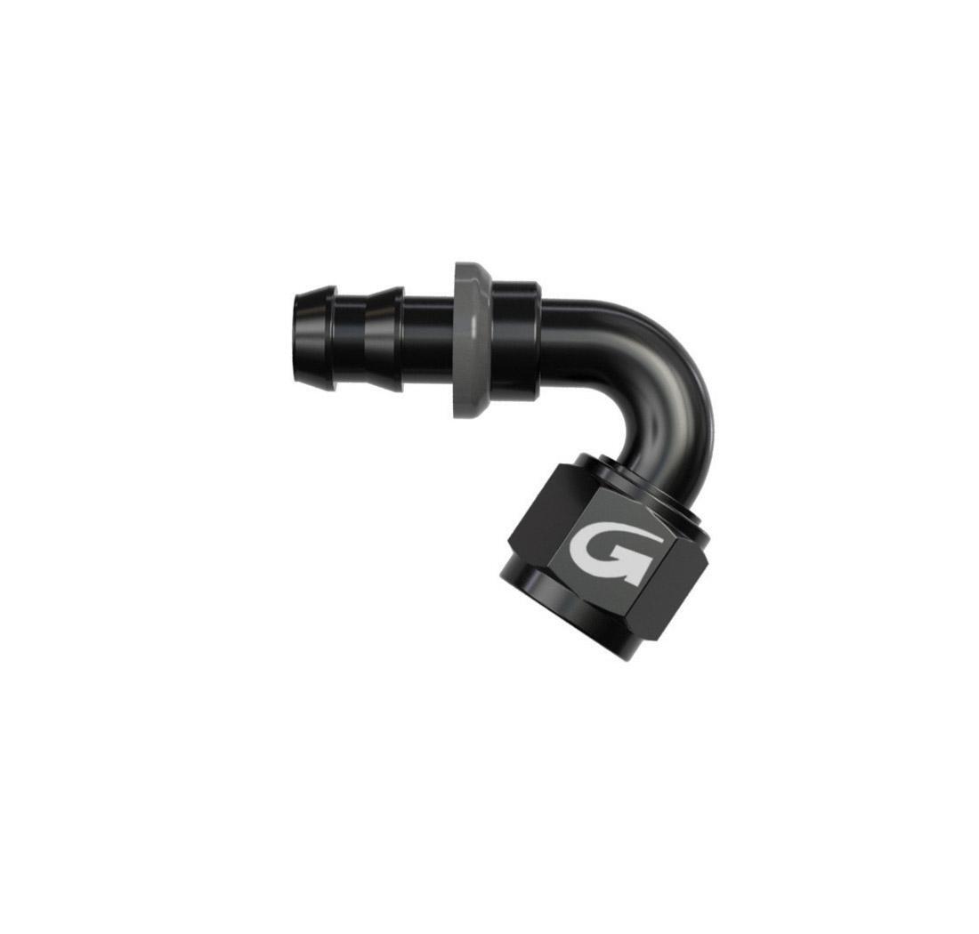 Raccordo alluminio a tubo 120° femmina - JIC 3/4 x 16 - nero