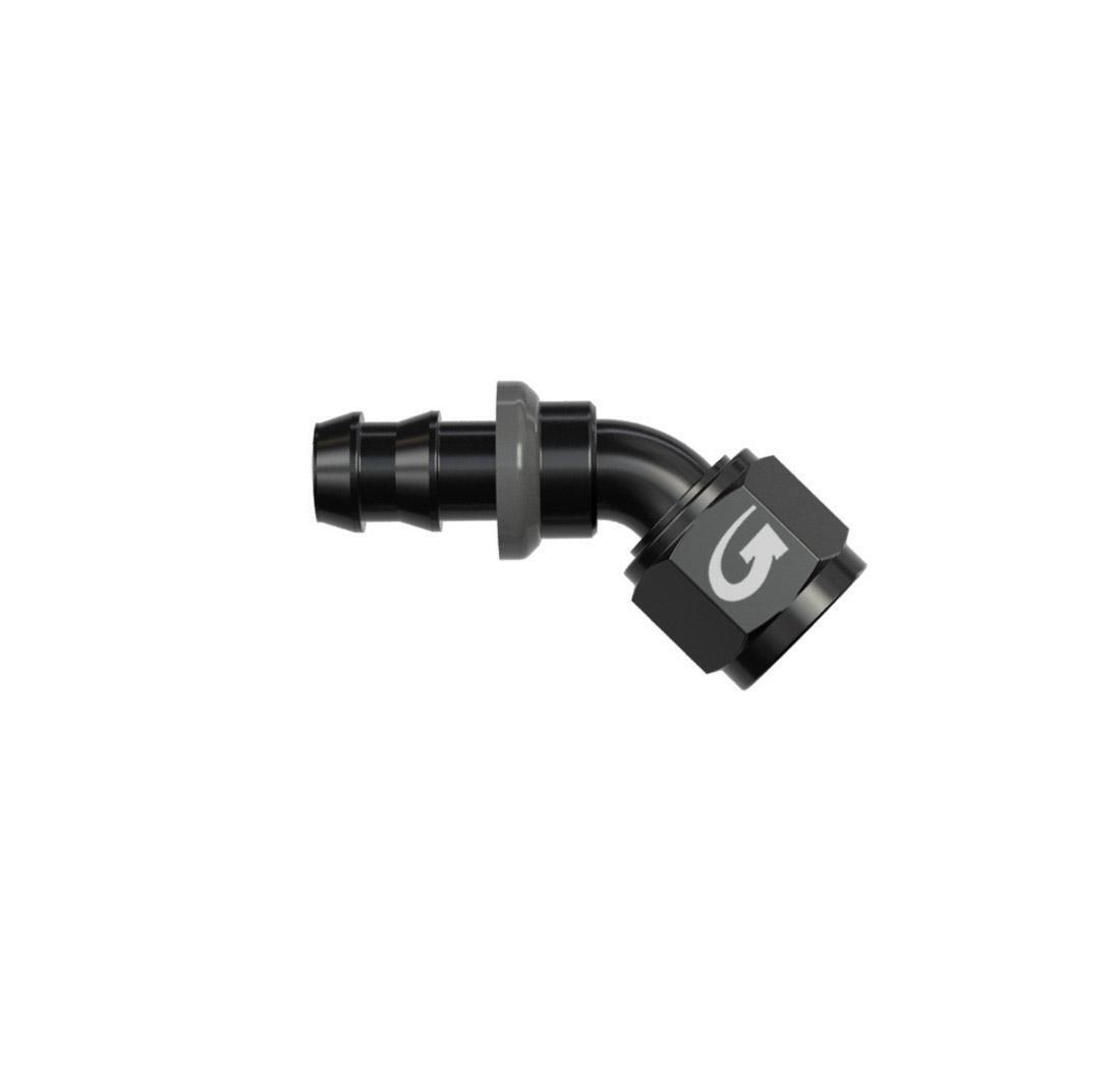 Raccordo alluminio a tubo 45° femmina - JIC 7/8 x 14 - nero