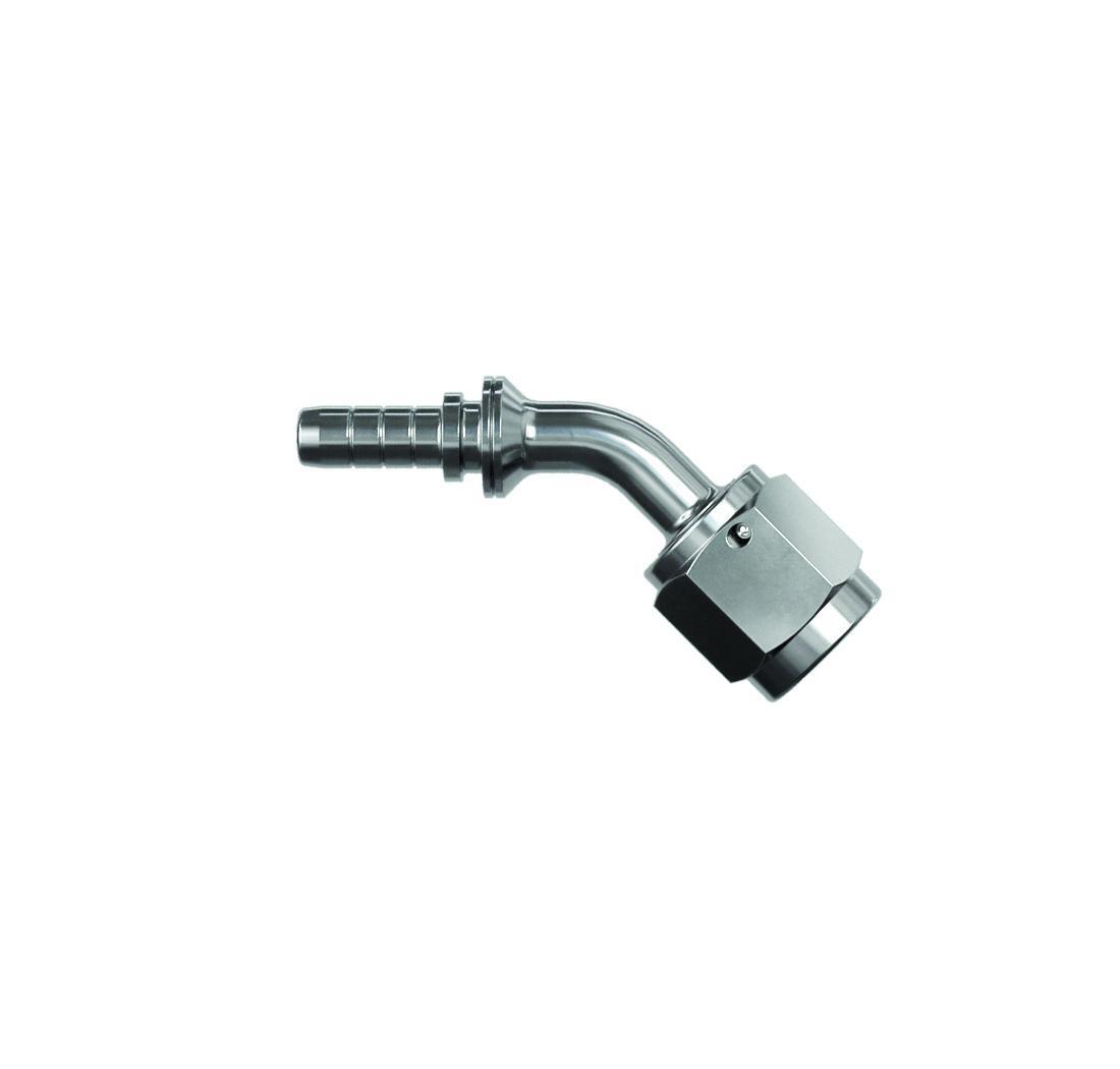 Racc. graff. inox alta pressione a tubo 45° femmina, concavo - JIC 7/16 x 20