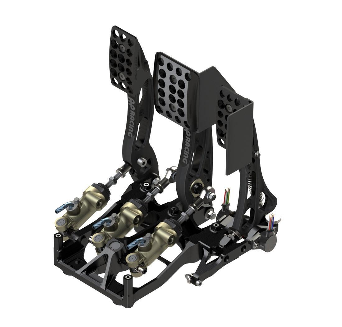 3 pedals floor mount Pedal box with outboard throttle sensor