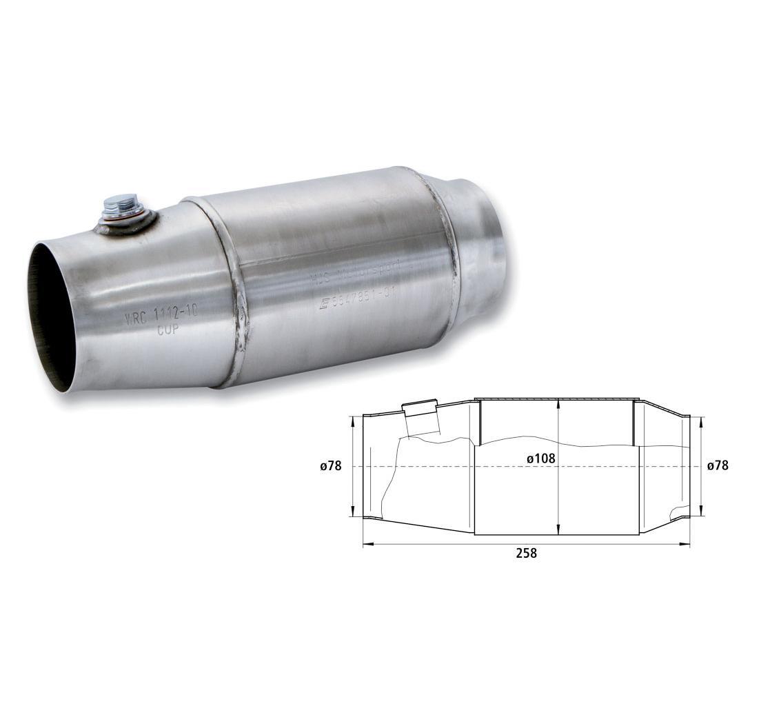 Catalizzatore Motorsport Cup Series - Ø tubo 78 mm