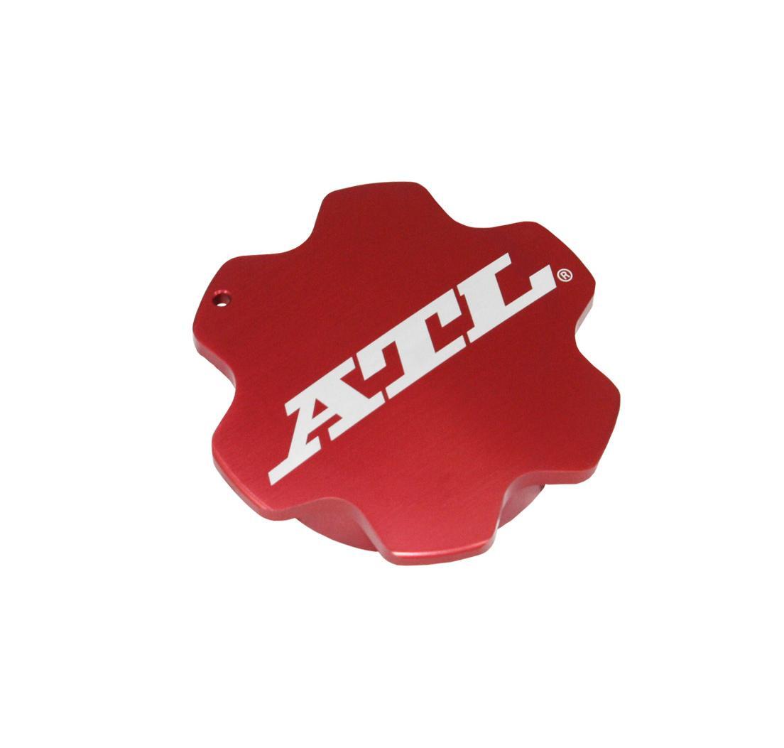 Quarter turn red anodised screw cap