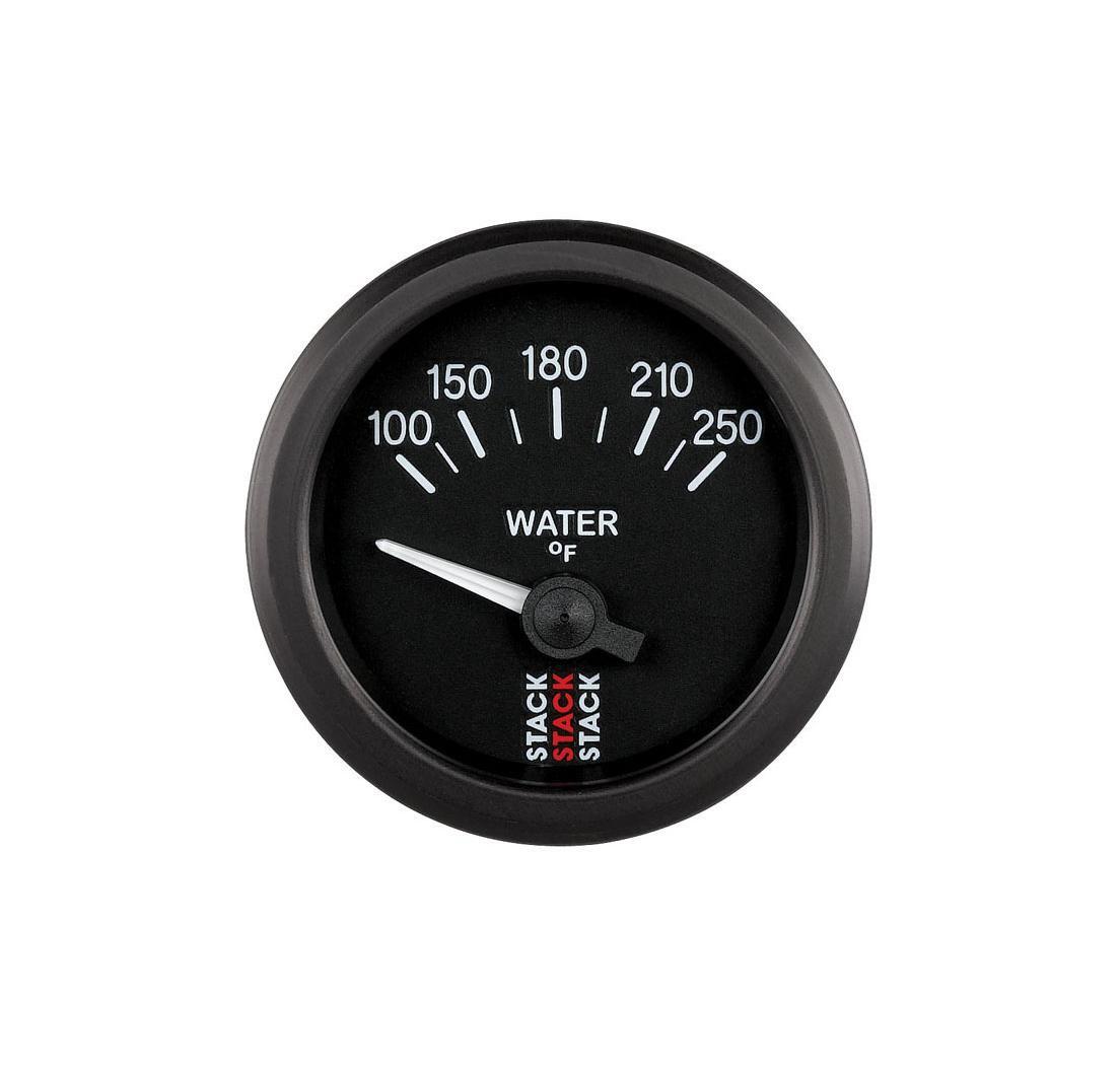 Manomètre STACK électrique température eau (100-250°F) - noir