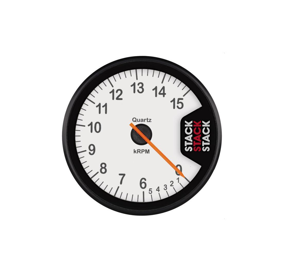 Compte-tours STACK CLUBMAN (0-6-15.000 rpm) 80 mm - blanc