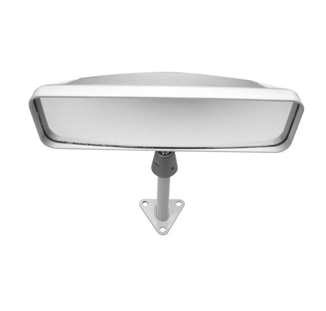 Sportscar Mirror - Centre Mount - Convex - White - 75mm Stem