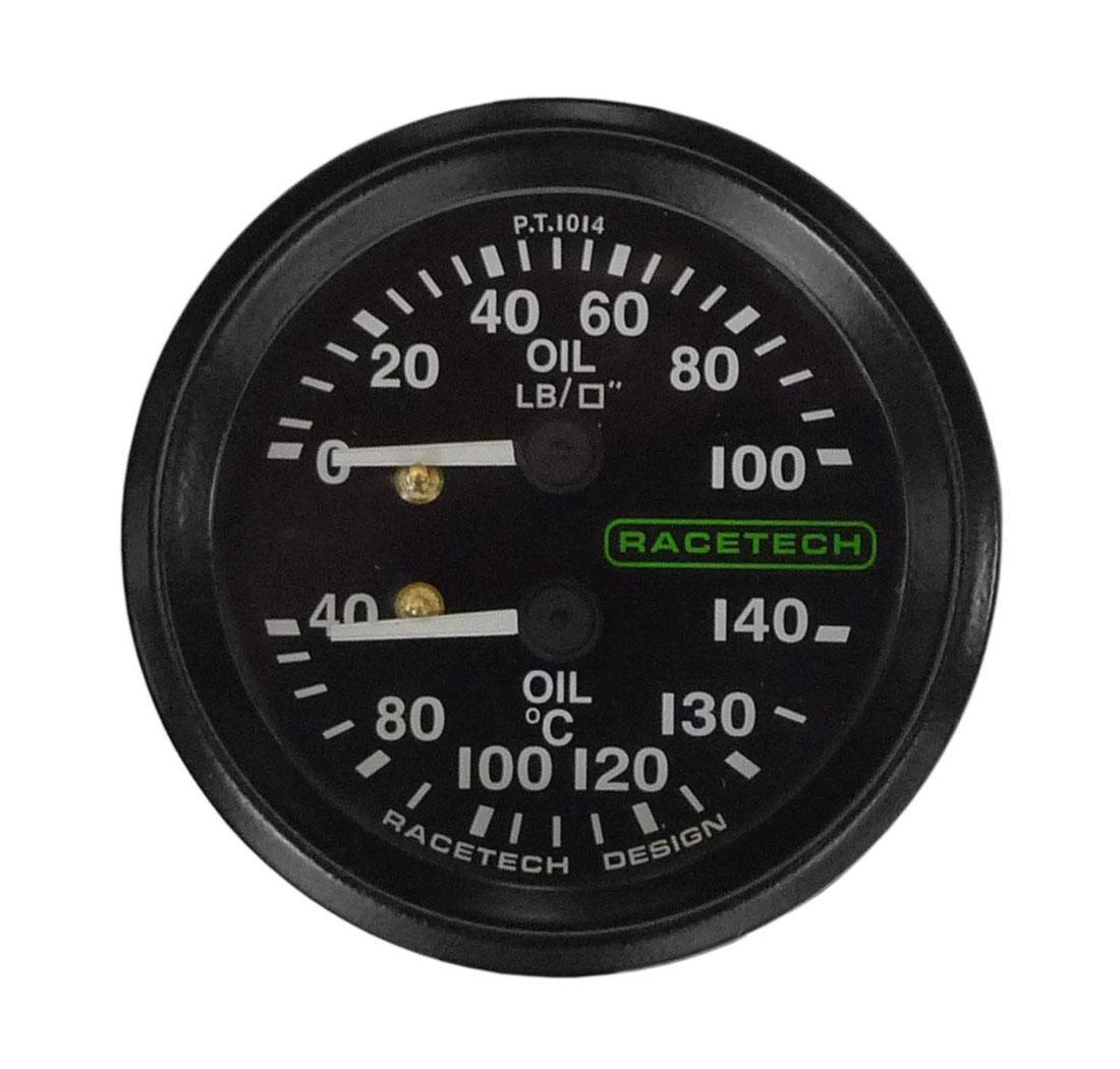 Manómetro pres./ temp. de aceite - 1/8 BSP - 12' iluminado