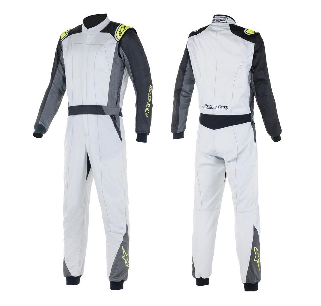 Tuta pilota Alpinestars ATOM silver/antracite/giallo fluo - Taglia 44
