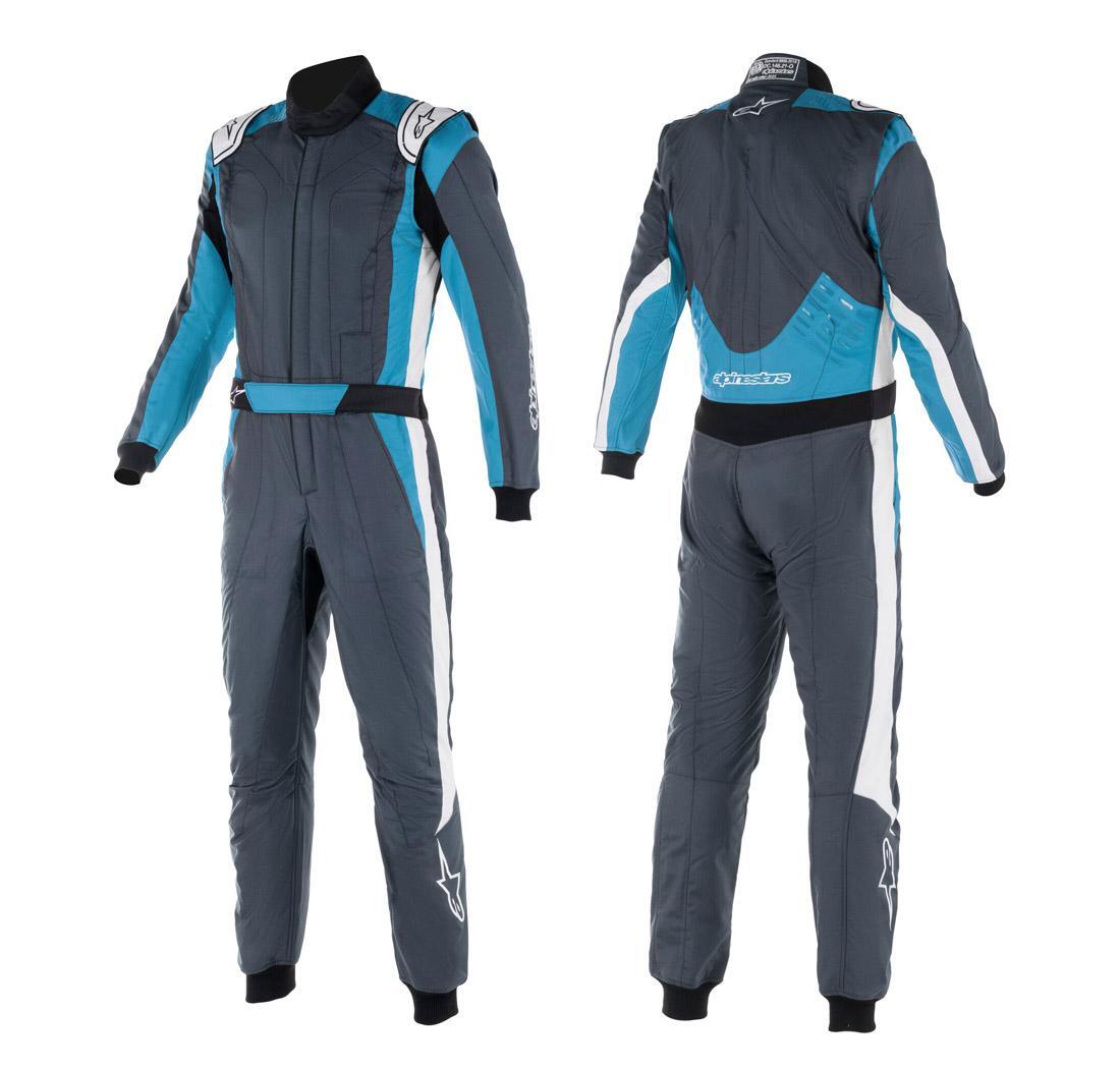 Alpinestars race suit GP PRO COMP v2 asphalt/cyan/white - Size 62