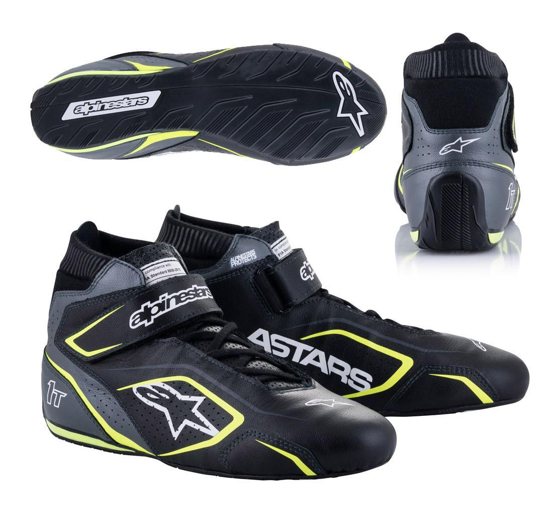 Botas TECH 1-T v3 de Alpinestars, negro/gris/amarillo fluo, número 37