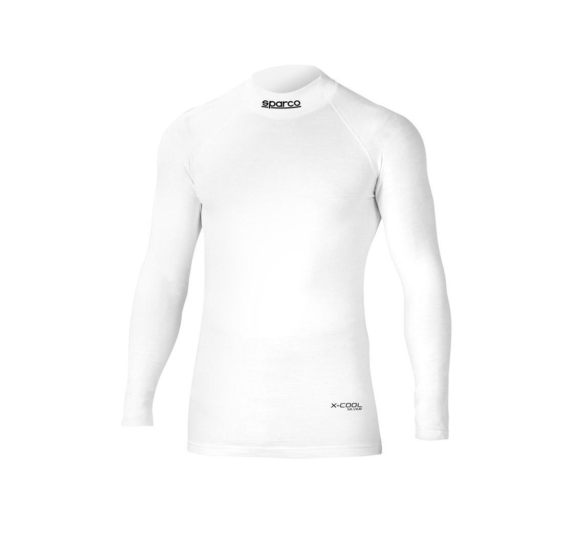 Camiseta de manga larga ignífuga SHIELD TECH de Sparco, blanco, talla L-XL