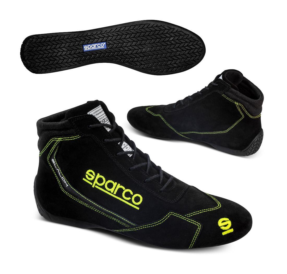 Sparco race shoes SLALOM, black/fluo yellow - Size 45