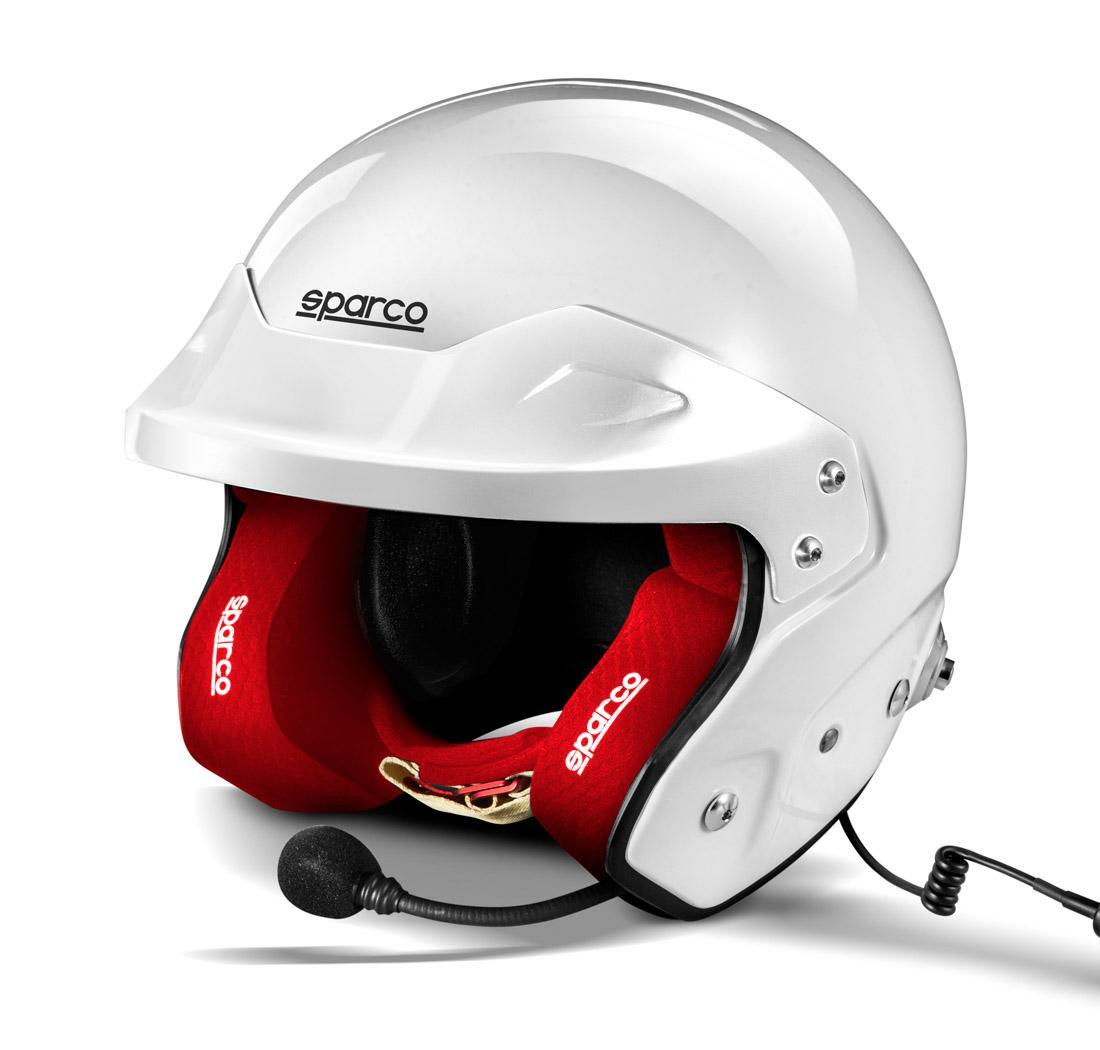 Helmet RJ-i Sparco - Size L (60), white/red interior
