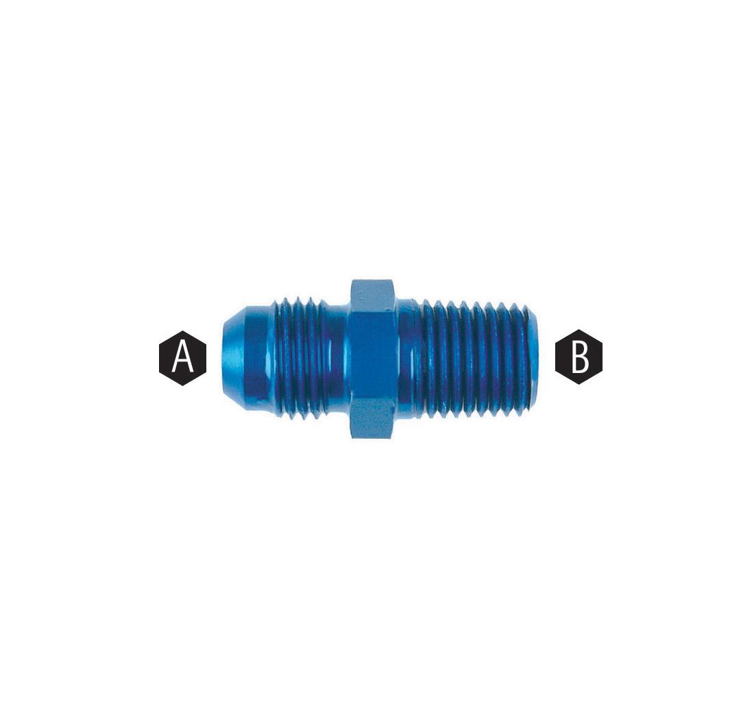 Adattatore JIC-NPT alluminio dritto - maschio-maschio