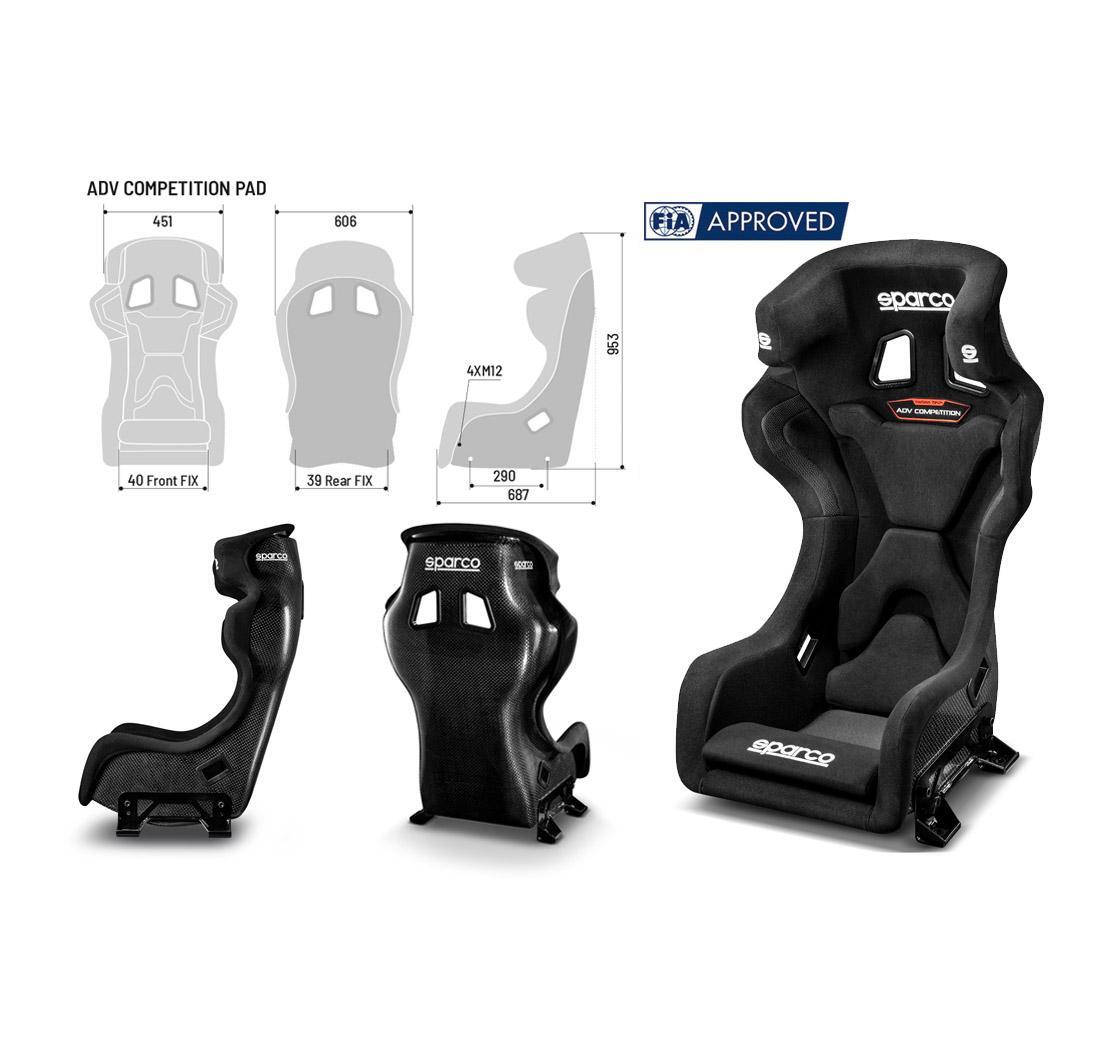 Asiento Sparco ADV COMPETITION PAD 8862, negro