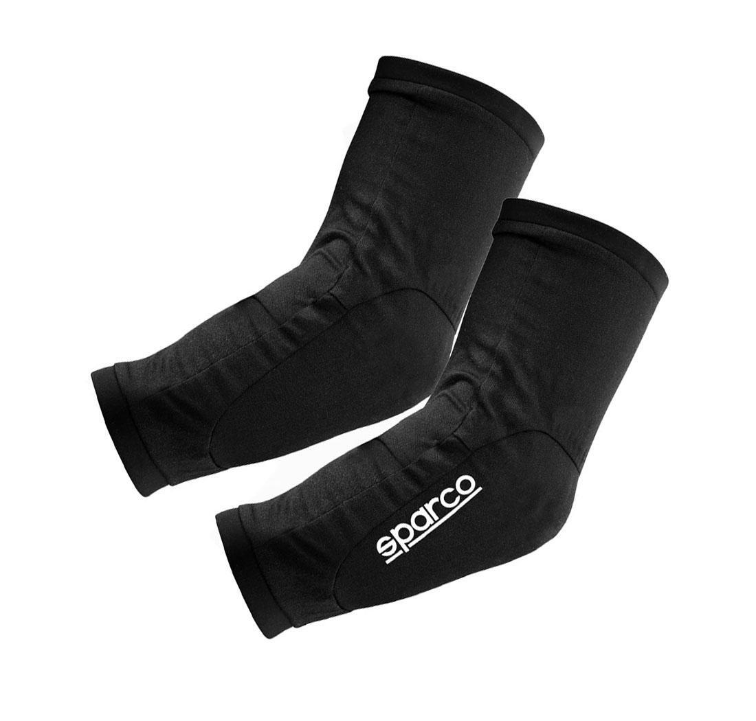 Pair of sparco fireproof racing elbow pads - black - M