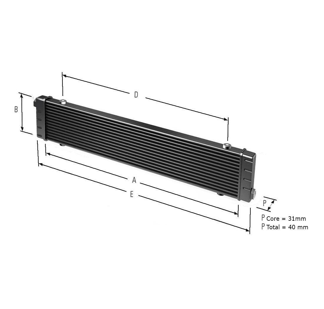 Radiateur racing à l\'huile SLIM Setrab 141-10 Rangées - M22