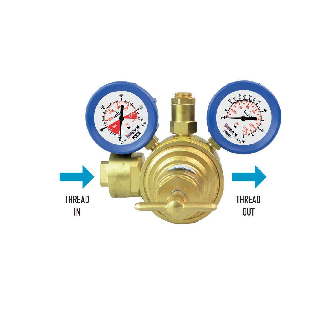 Balanced air pressure regulator 220 bar - gold