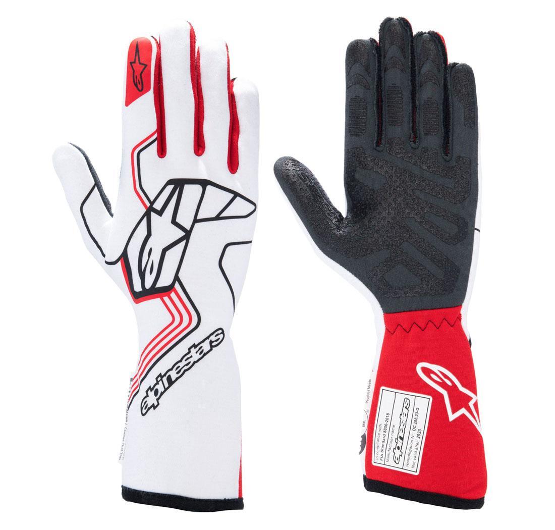 Gants Alpinestars TECH-1 RACE v4 - blanc/rouge - taille L