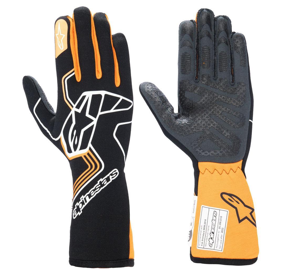 Alpinestars race gloves TECH-1 RACE v4 - black/fluo orange - size S