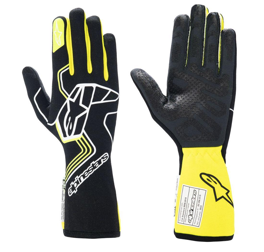 Alpinestars race gloves TECH-1 RACE v4 - black/fluo yellow - size L