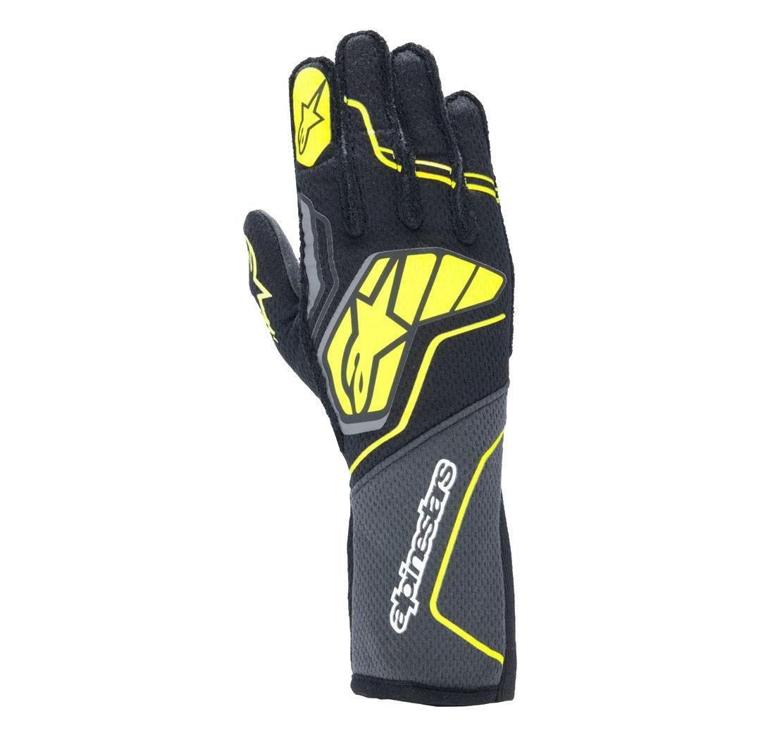 Alpinestars race gloves TECH-1 ZX v4 - black/grey/fluo yellow - size XL