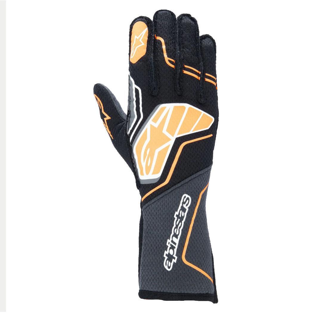 Alpinestars race gloves TECH-1 ZX v4 - black/grey/orange fluo - size XXL