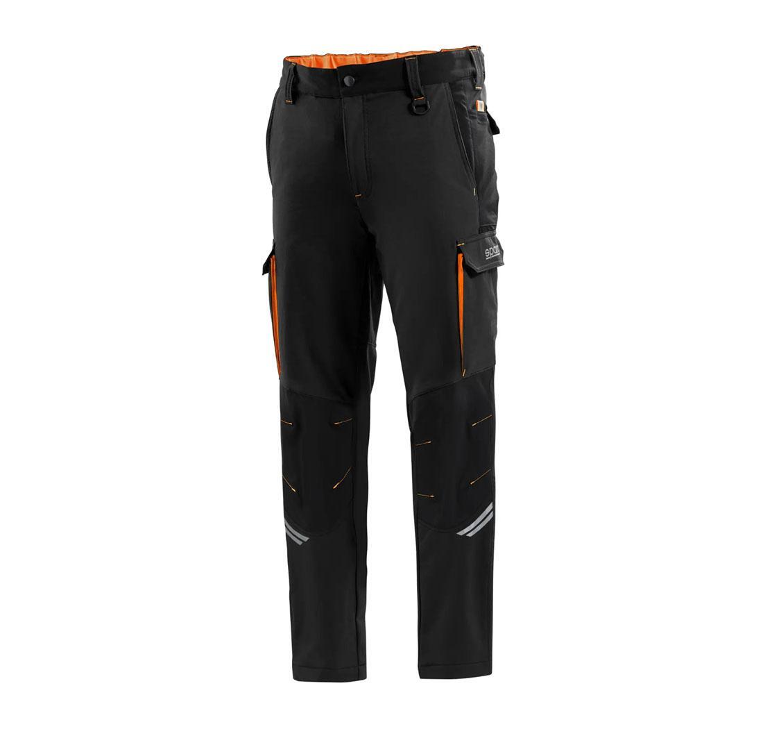 TECH TROUSERS Oregon - negro/naranja fluo L