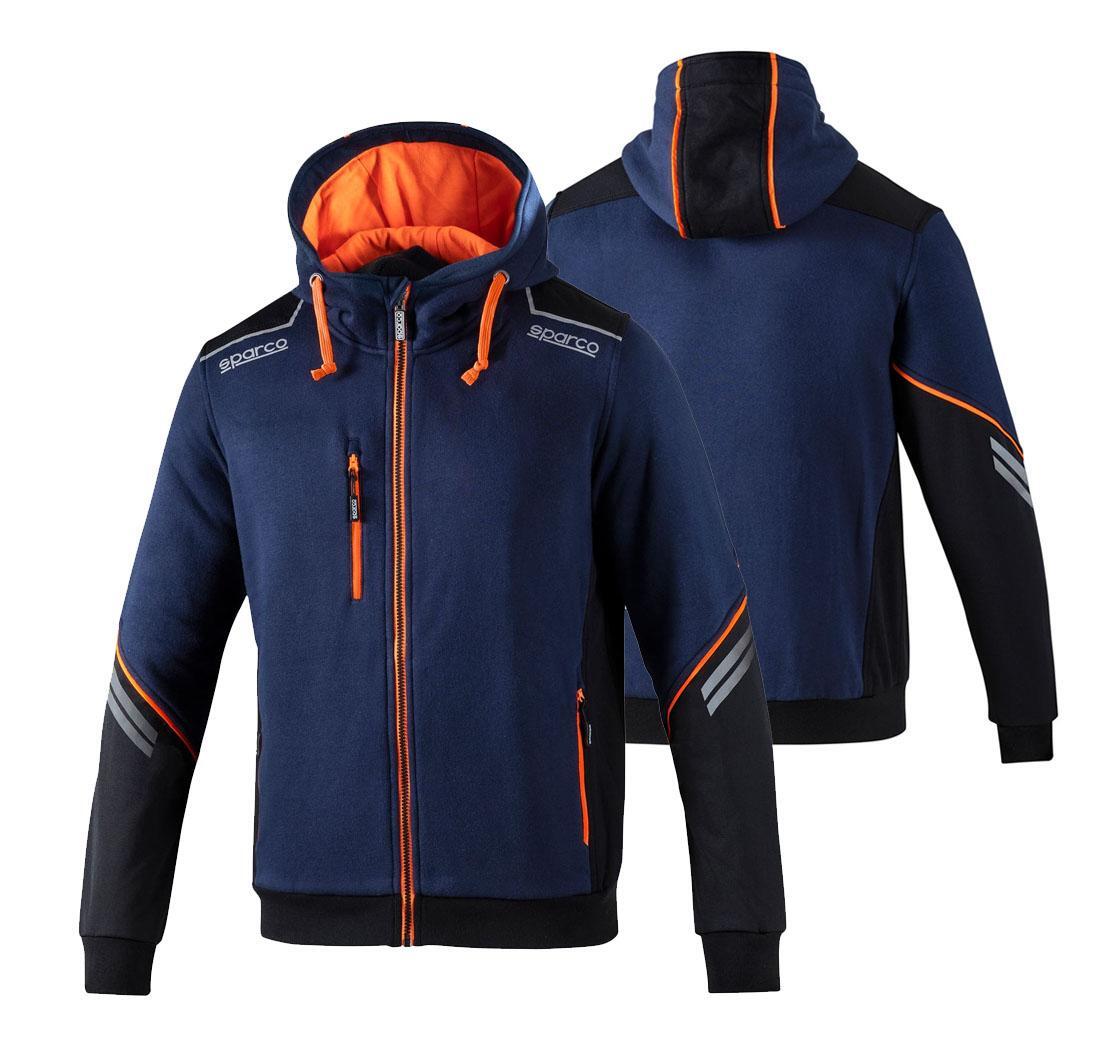 Sudadera técnica TECH HOODED FULL ZIP Colorado - azul marino/naranja fluo L