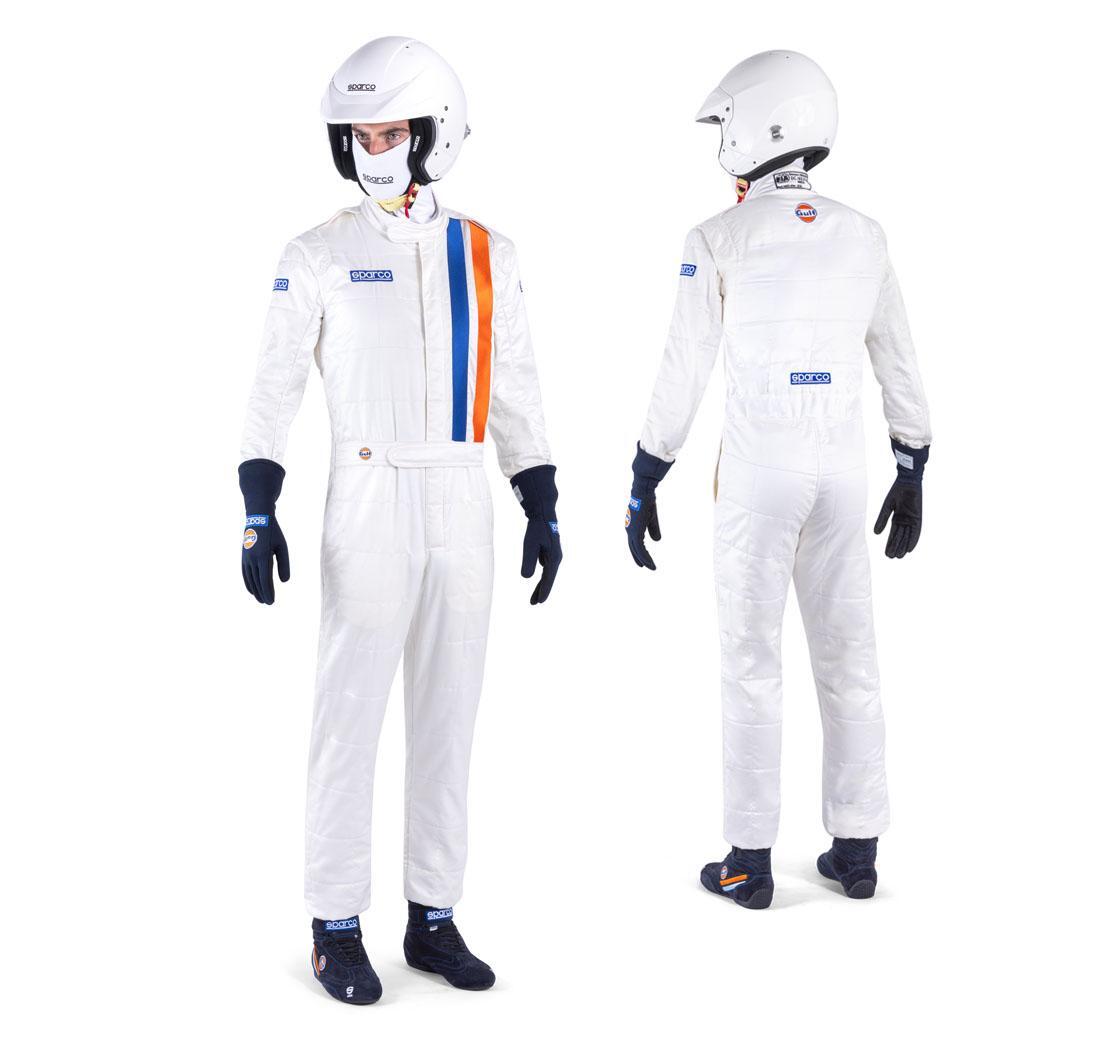 Mono REPLICA GULF de Sparco, blanco, talla 48