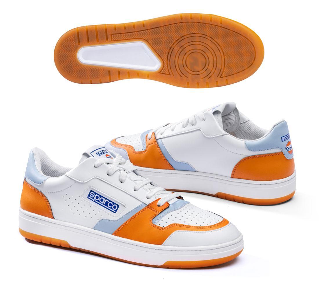 Zapatillas sneakers Sparco S-URBAN GULF, blanco/naranja, talla 44