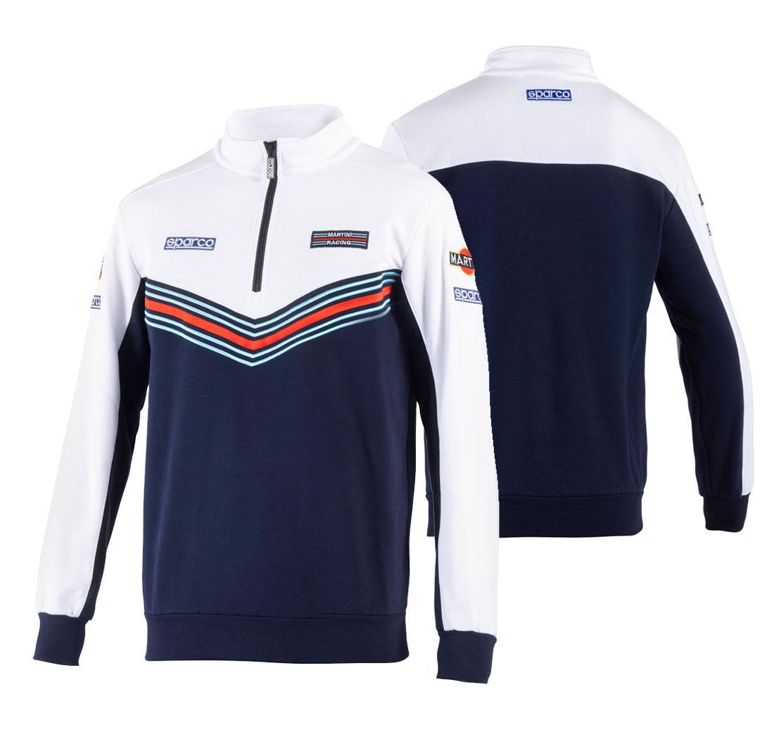 Sweat half zip Martini Racing Sparco - bleu marine/blanc - XXL
