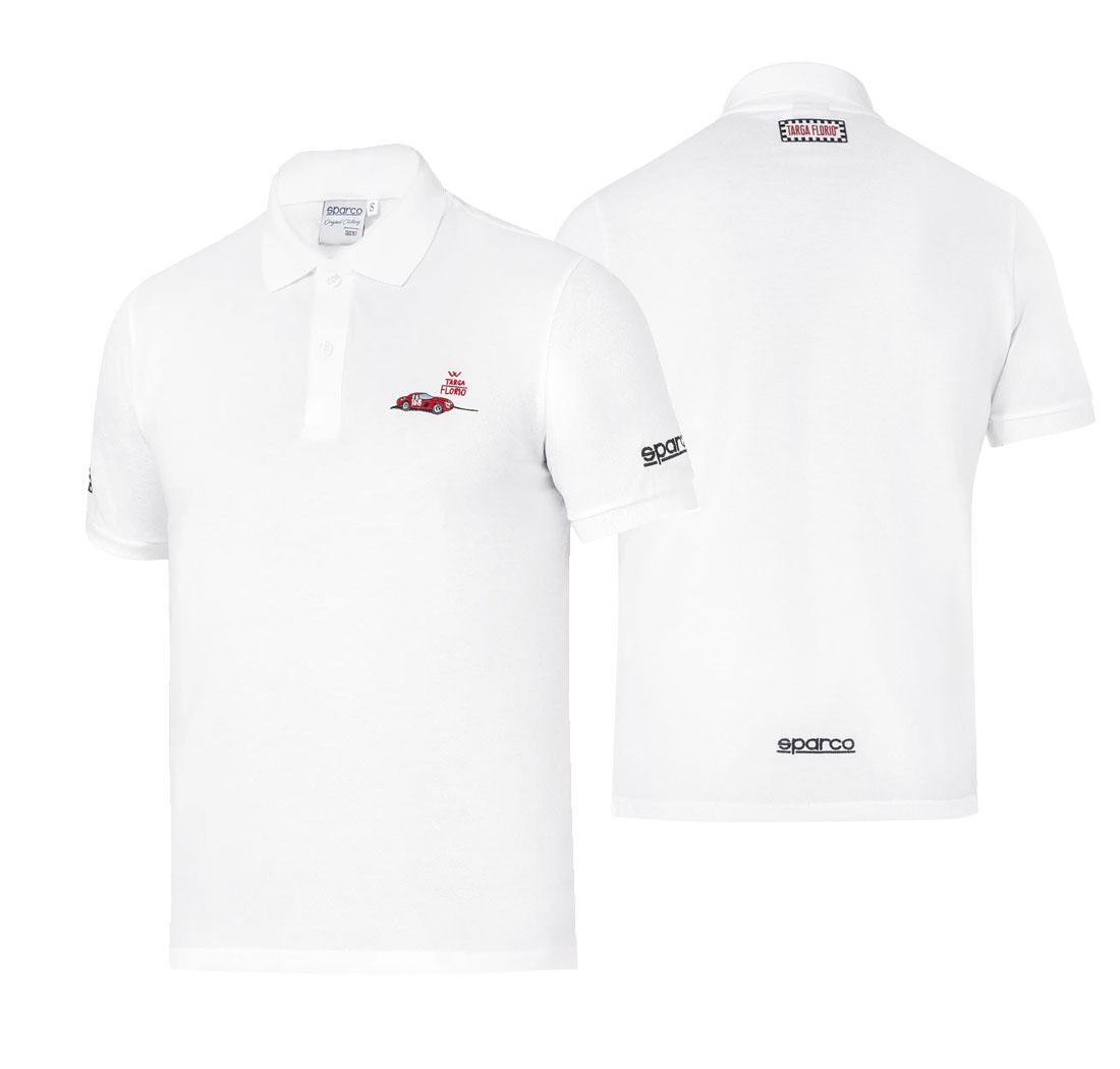 Polo TARGA FLORIO P2 Sparco - white/red - L