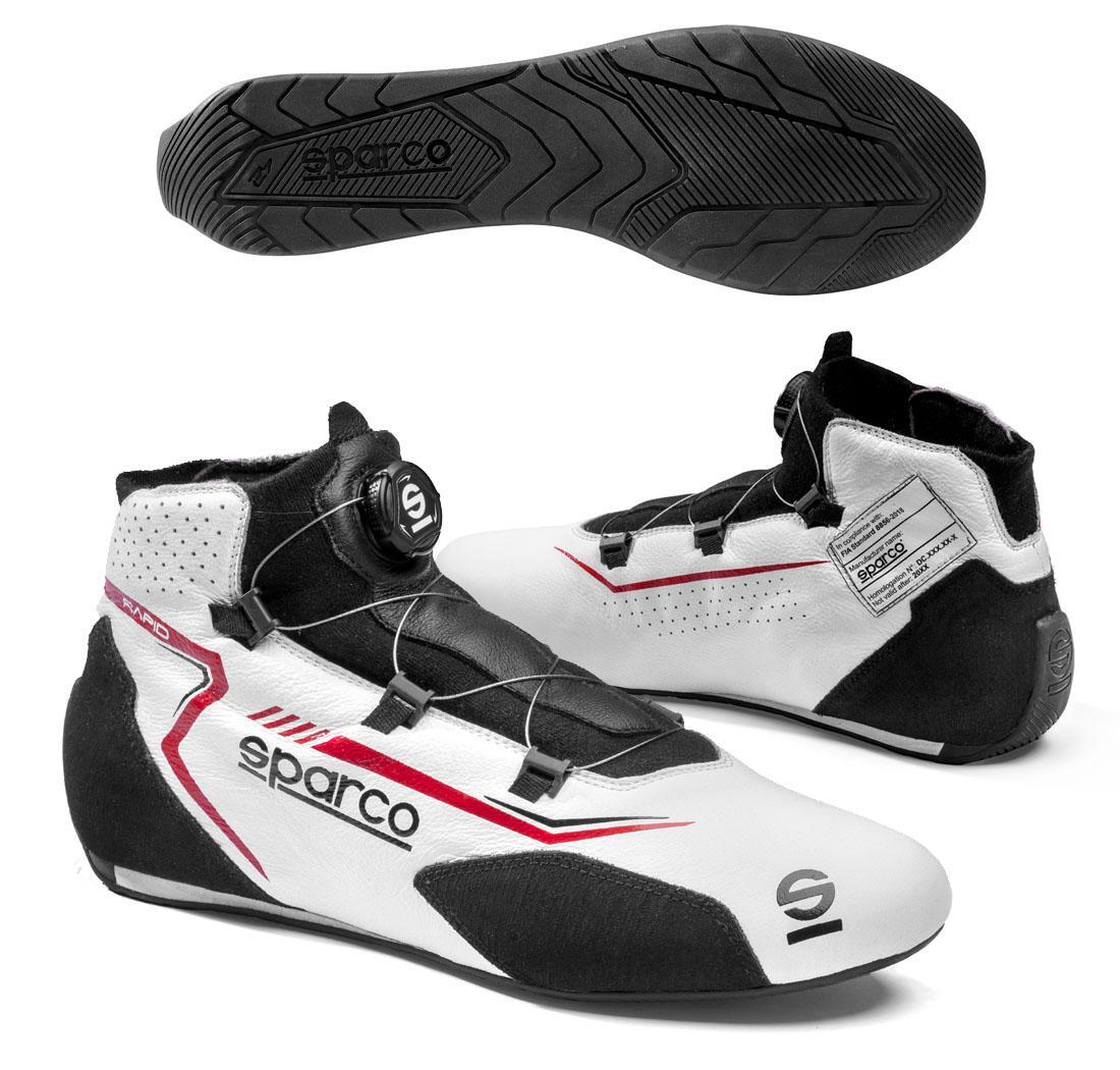 Sparco race shoes RAPID ROTOR, white/red - Size 43