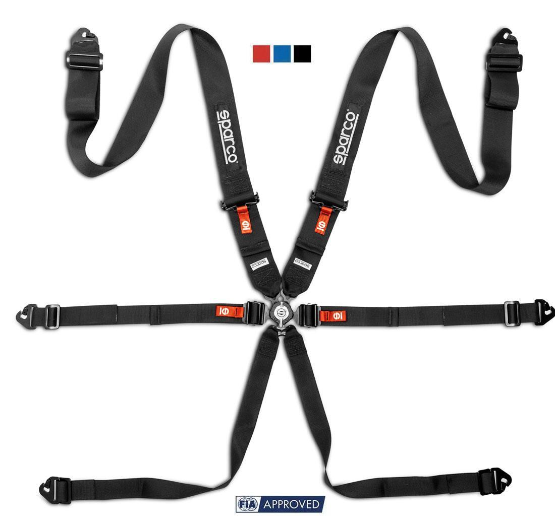 Arnés FIA de 6 puntos Sparco COMPETITION H-3 PD STEEL negro
