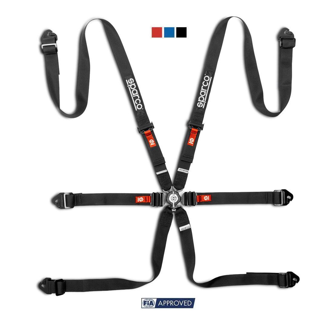 Arnés FIA de 6 puntos Sparco COMPETITION H-2 PD STEEL negro