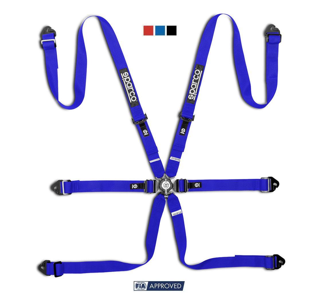 Arnés FIA de 6 puntos Sparco COMPETITION H-2 PD STEEL azul
