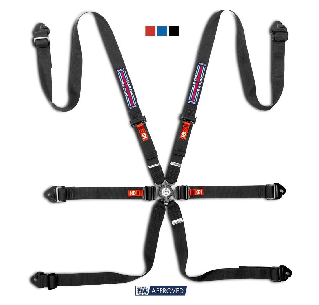 Arnés FIA de 6 puntos Sparco COMPETITION H-2 PD MARTINI RACING negro