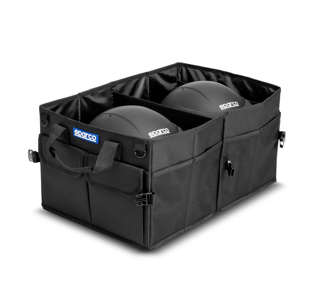 Sparco foldable double helmet box - black