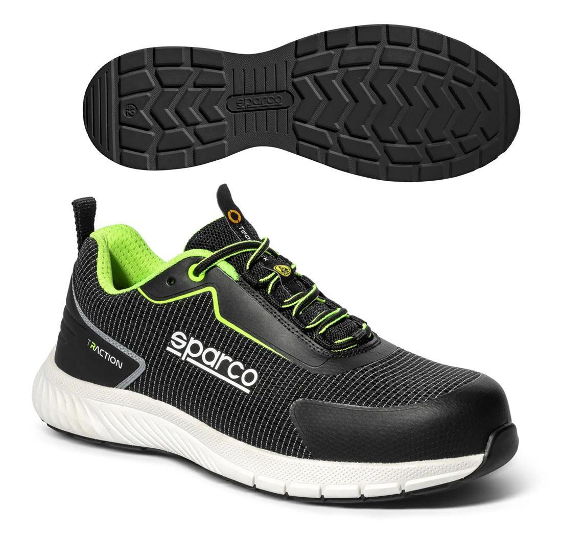 Safety shoe Sparco TRACTION YUKI Black White Lime - 47