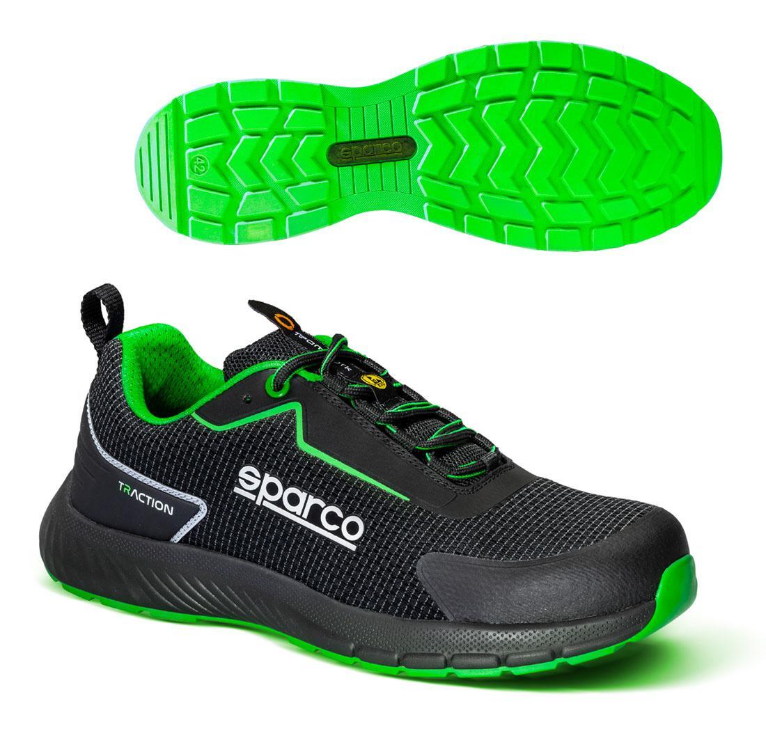 Safety shoe Sparco TRACTION SANYO Black Fluo green - 42